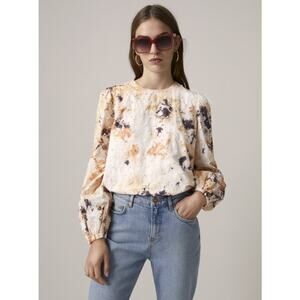 NWT SCOTCH & SODA COTTON TIEDYE TOP WITH PEARL DETAILS XS